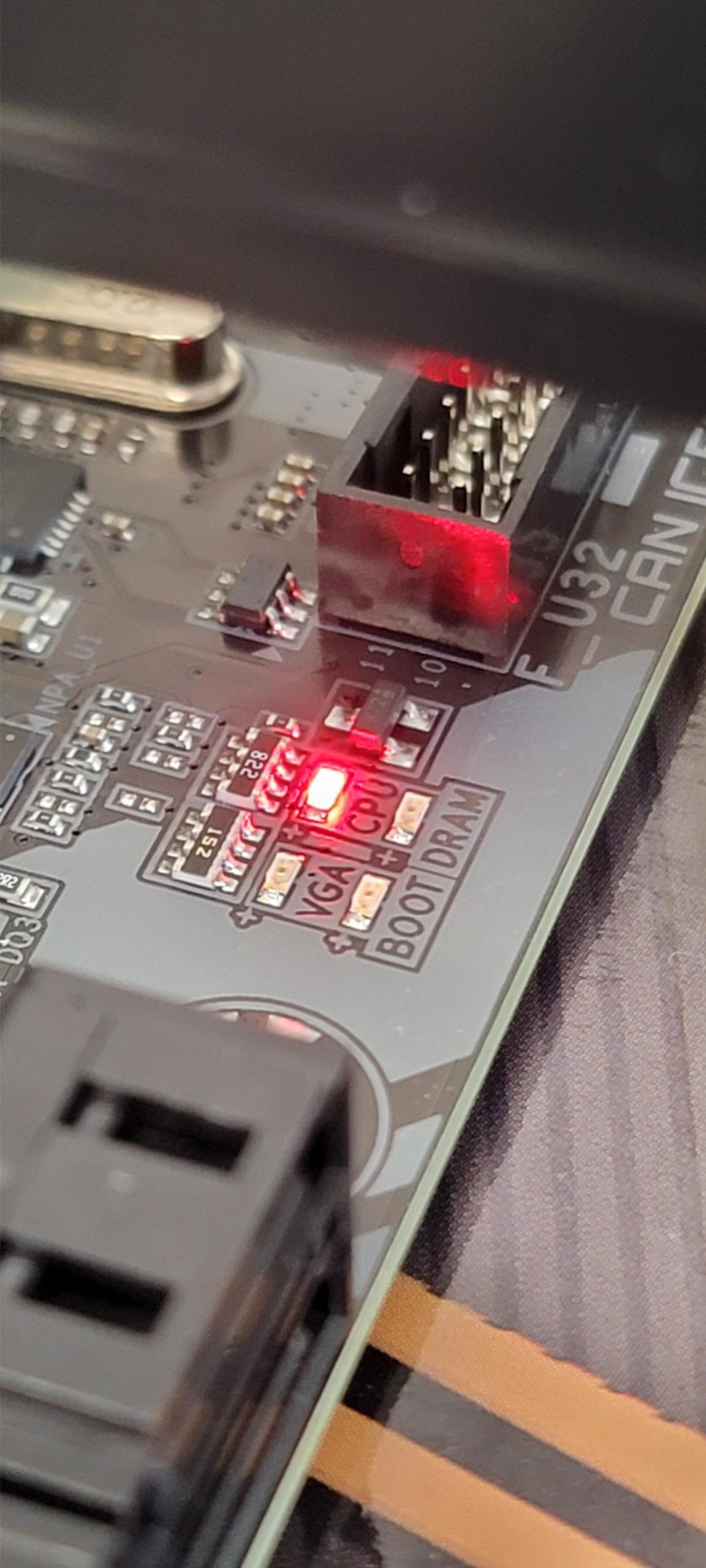 Motherboard LED indicating a hardware issue with your processor during the Power-On Self-Test (POST)?
