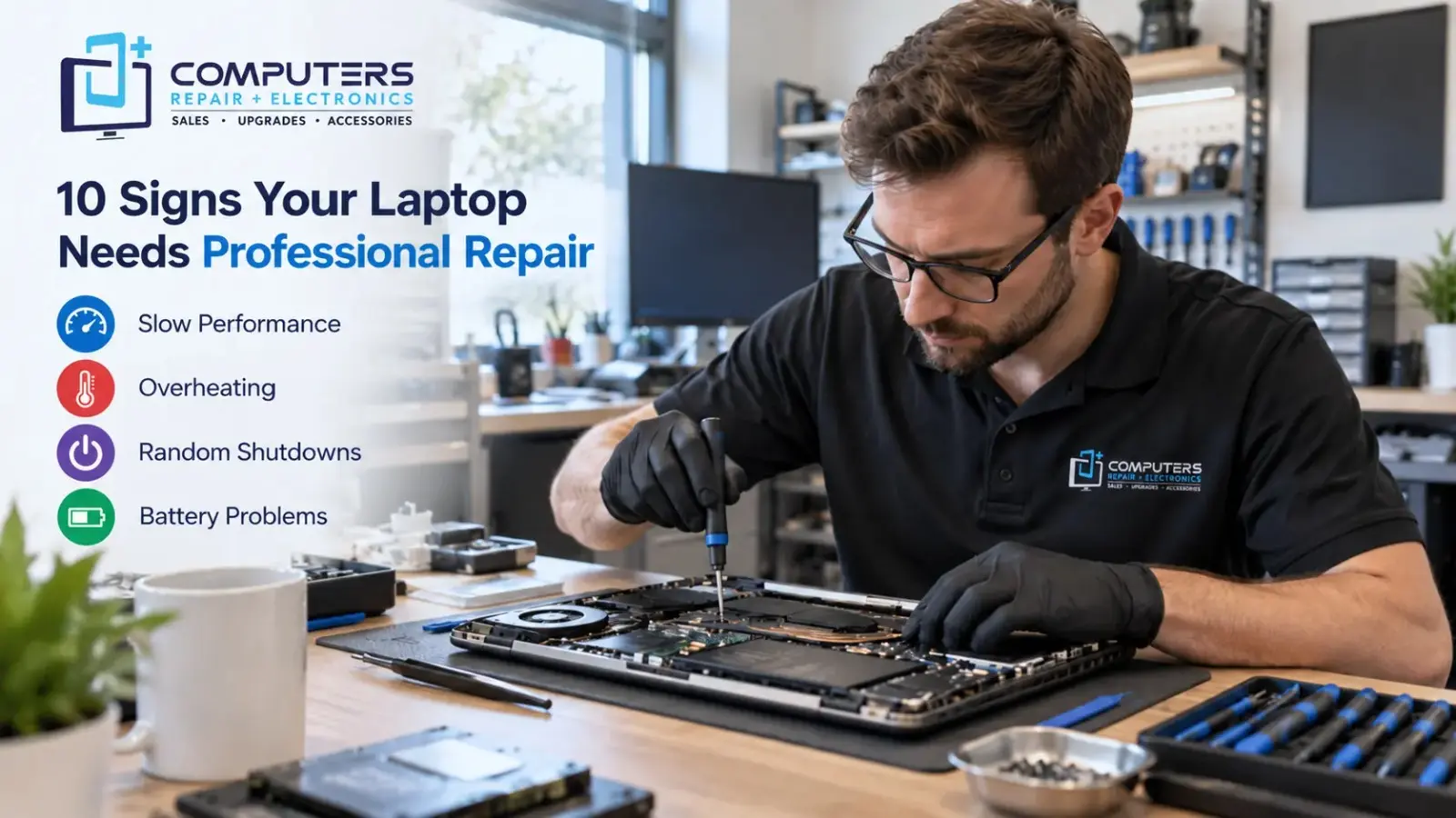 Common laptop problems that require professional repair service.