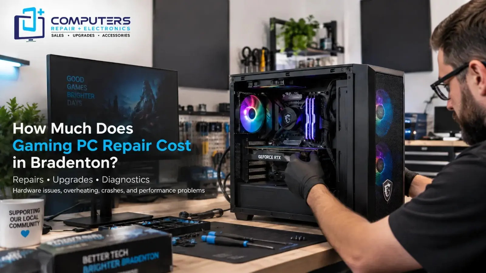 Gaming PC repair cost in Bradenton guide by Computers Repair Plus.