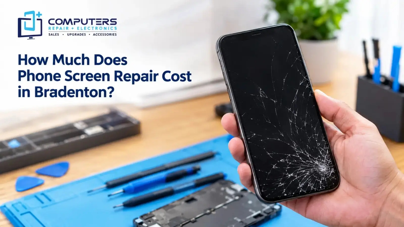 Phone screen repair cost guide with Computers Repair Plus.