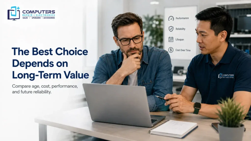 Choosing laptop repair based on long-term value and cost.