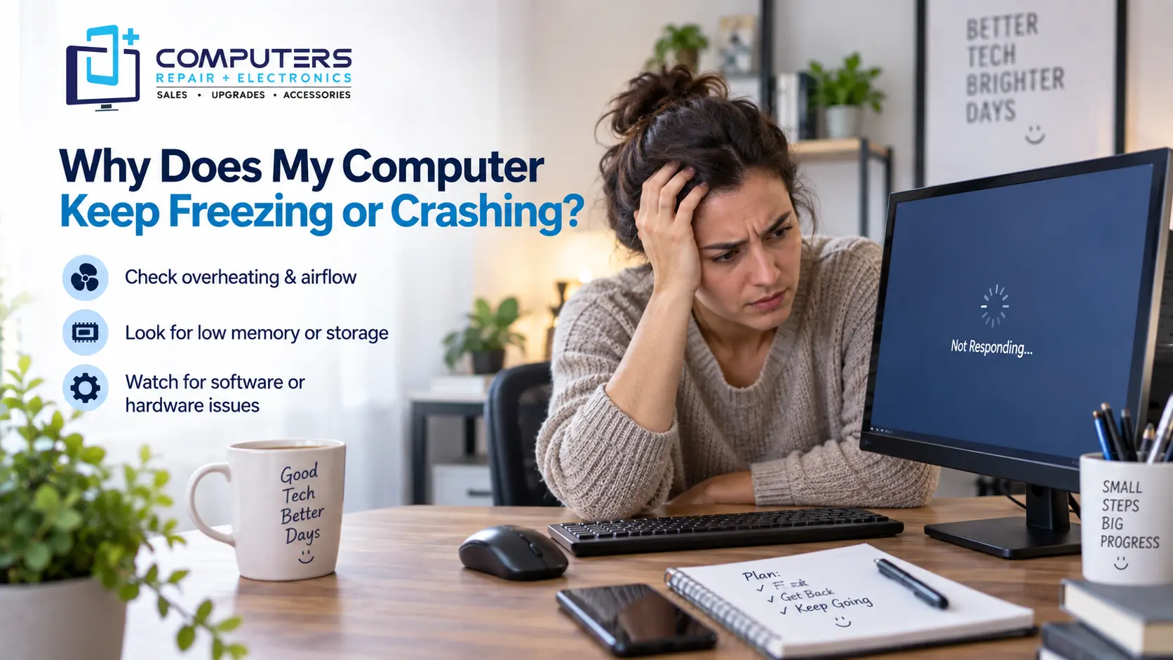 Computers Repair Plus explains common computer freezing issues.