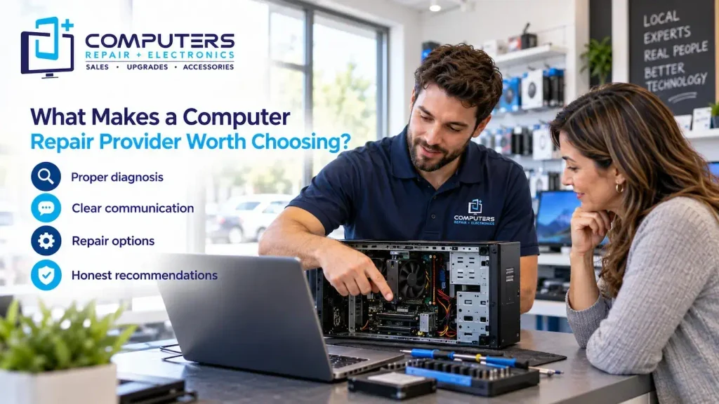 Choosing a computer repair provider based on quality and support