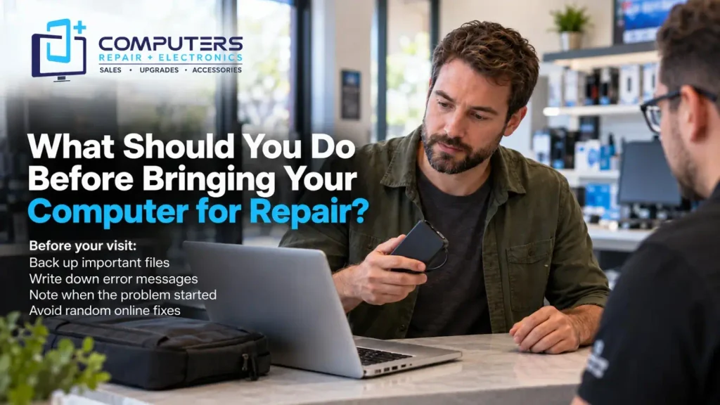Steps to take before bringing a computer for repair service